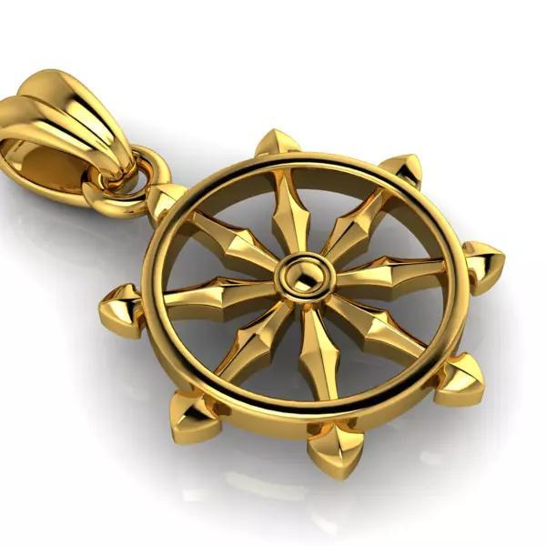 Ship Wheel Pendant necklace charm 3D printable Jewelry