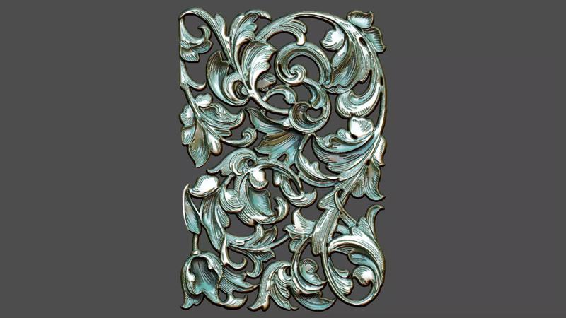 Pattern gothic design luxury soft leave bas relief