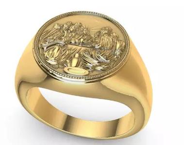 Last Supper Jesus Christ Signet Round Ring Jewelry