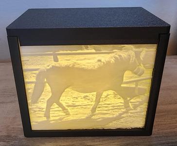Lithophane Box for 80 mm Wide x 70 mm tall x 3 mm thick Lithophanes