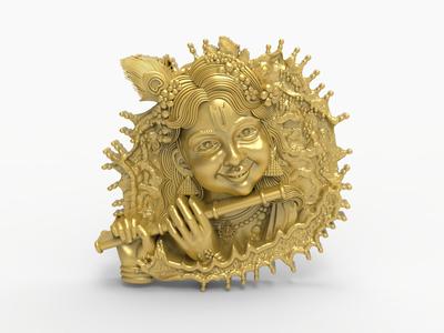 Krishna face stl file-3
