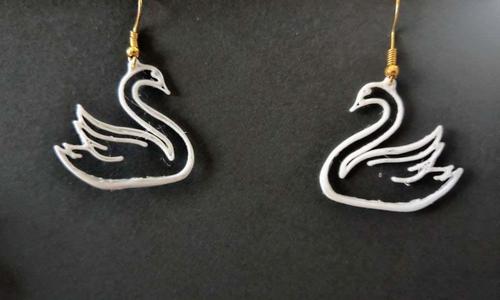 Swan Outline Earrings