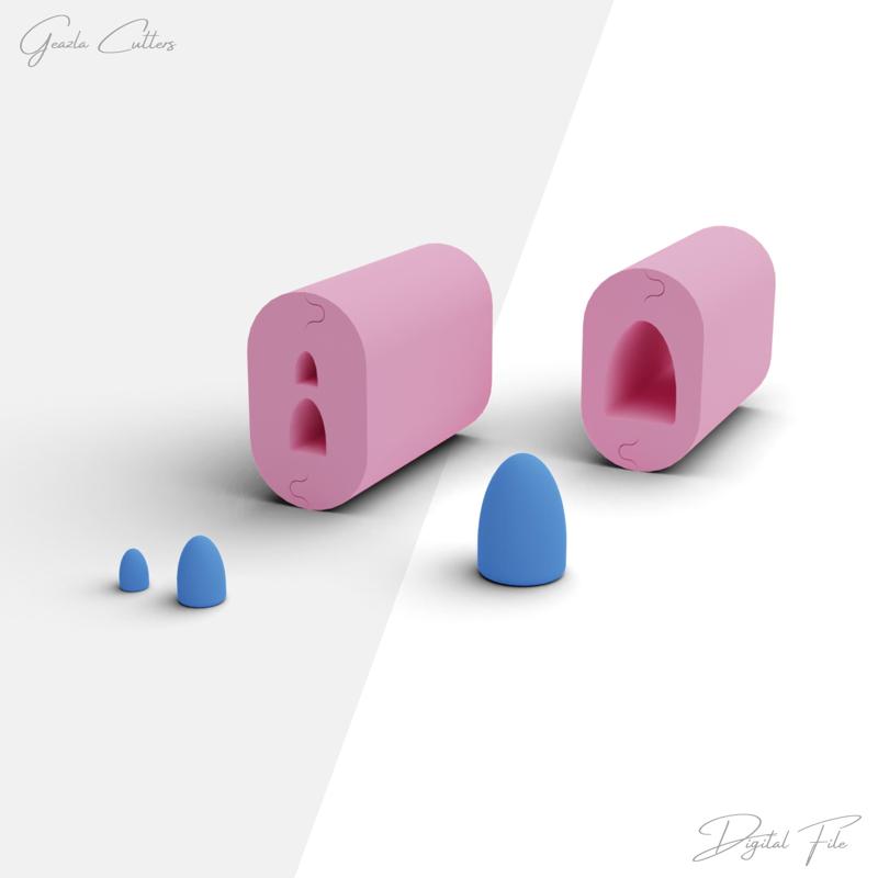 Dome Bead Roller For Polymer Clay, Dome Shape Bead Making Tool, Polymer Clay Tools, 3 Sizes Included, Digital STL File, No: 703