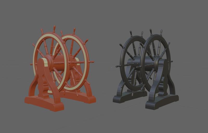 Ship wheel assembly, 4' 7" for sailing ship