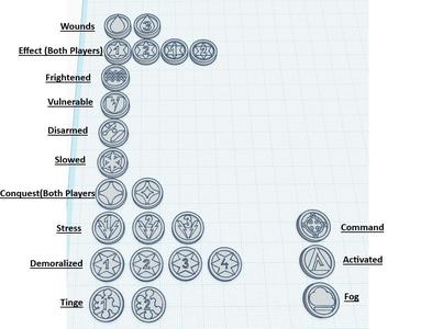 Warcrow Wargame Core Marker Set