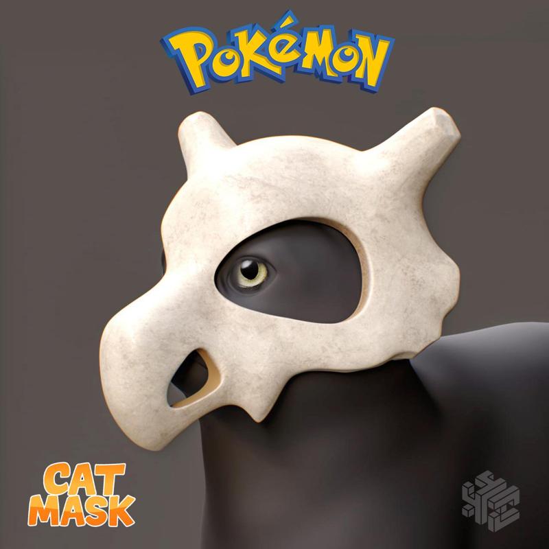 Free Cubone Cat Mask | 3D Printable Pokémon-Inspired Pet Costume