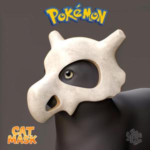 Free Cubone Cat Mask | 3D Printable Pokémon-Inspired Pet Costume