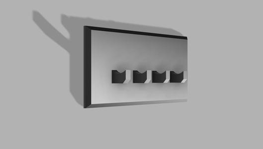 Wall Key Holder – Minimalist, 4 Hooks (Screw or Adhesive Version)