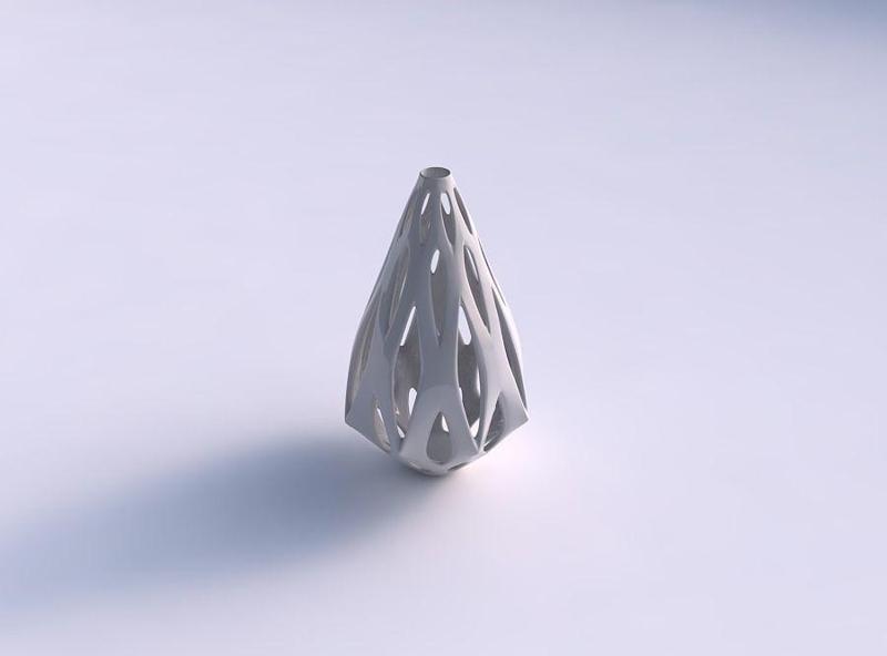 Vase footed baluster with smooth cuts long neck