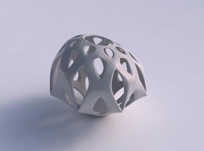 Vase footed baluster with smooth cuts squeezed with streched ...