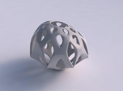 Vase footed baluster with smooth cuts squeezed with streched ...