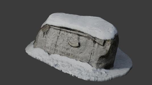 Lexington Battle Green Memorial in Snow