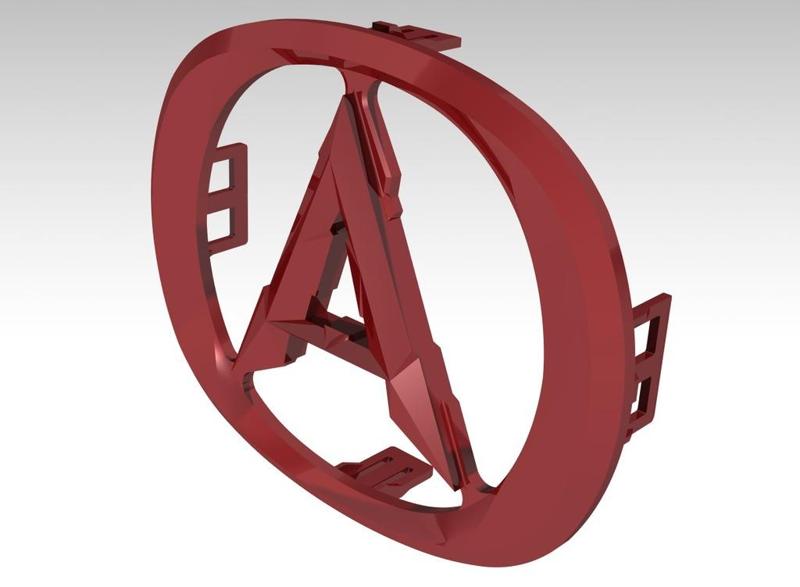Mazda 3 front fascia emblem with geometric 'A'