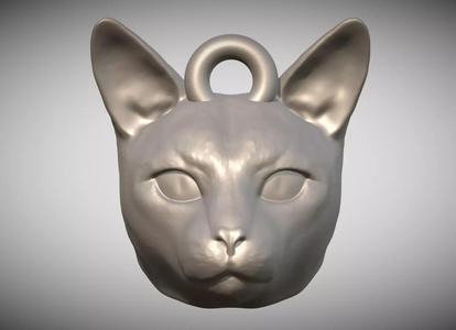 Siamese cat head key ring for 3D printing