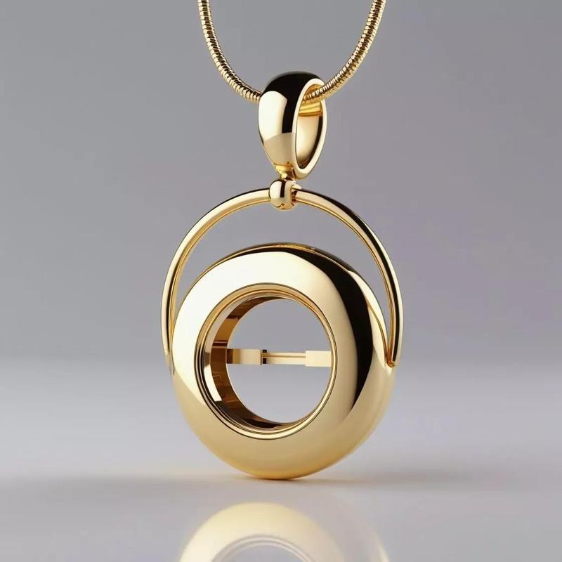Modern Gold Secret-Lock Pendant