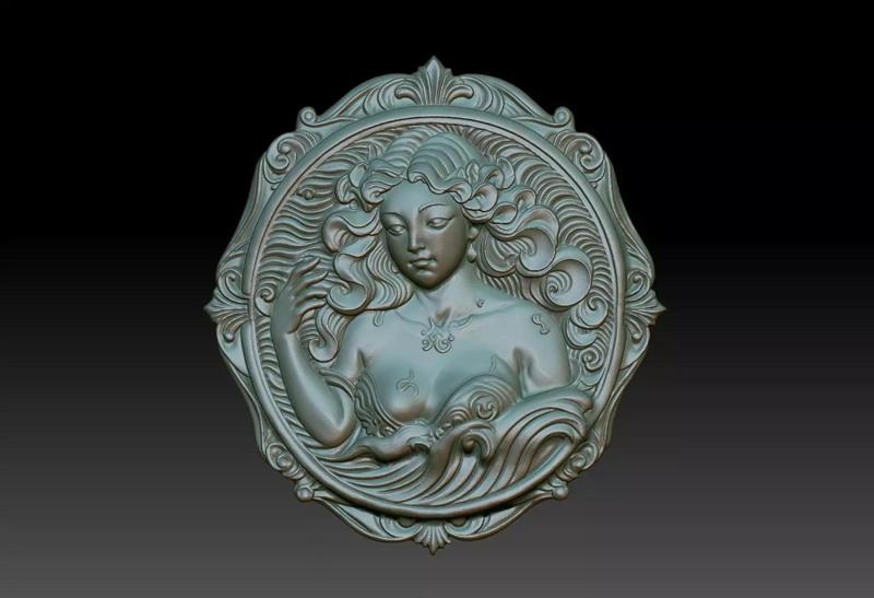 Aquarius Zodiacl Bas Relief Pendant 230823