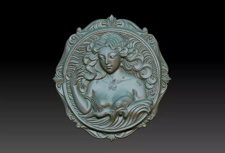 Aquarius Zodiacl Bas Relief Pendant 230823