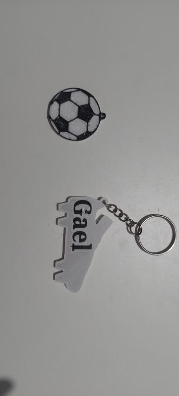 soccer ball and slipper key chain
