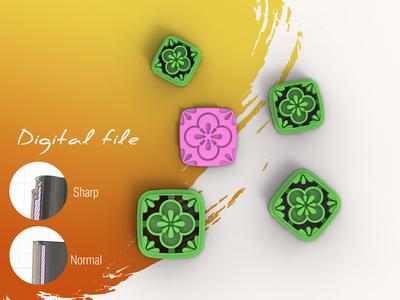 Mediterranean Tile 1 Polymer Clay Cutters | Digital STL File | 4 Sizes | 2 Cutter Versions