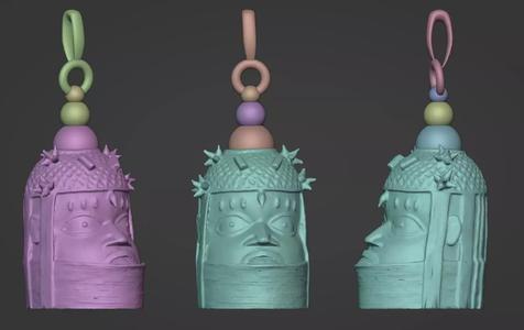 Bronze cast of a head Edo Nigeria pendent 3d print model