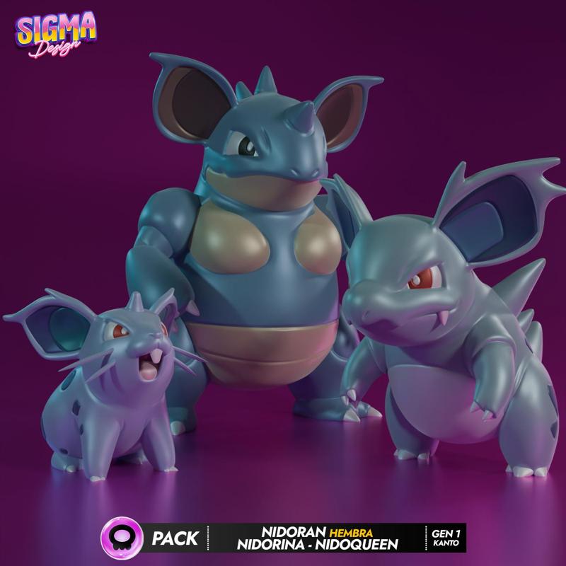 pack - nidoran female nidorina nidoqueen