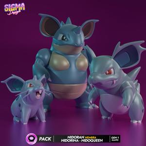 pack - nidoran female nidorina nidoqueen