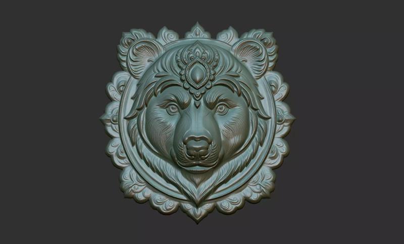 Bear Pendant Bas Relief 01