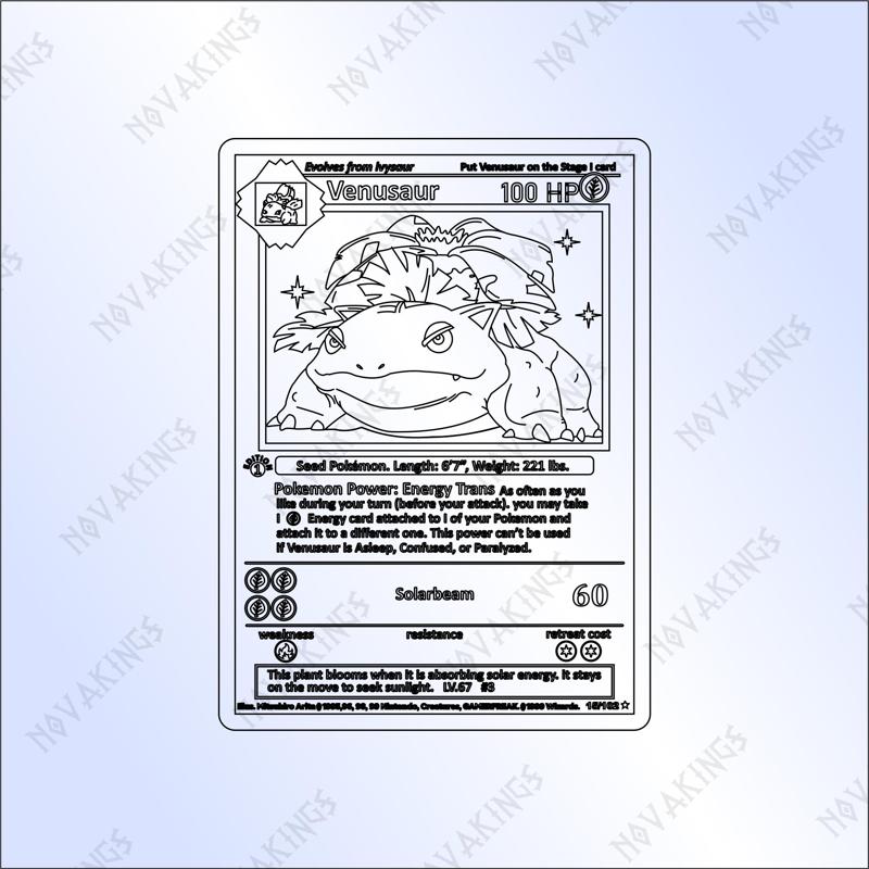 Venusaur Pokemon Card Vector SVG PDF DXF Laser Cutter File