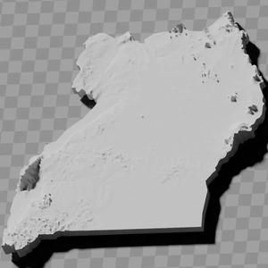 Uganda topography relief maps
