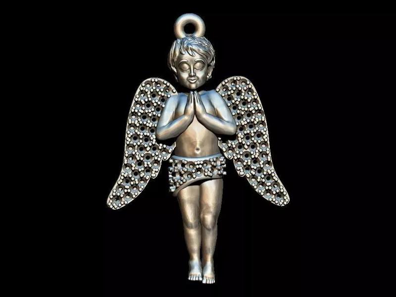 Angel pendant with gems