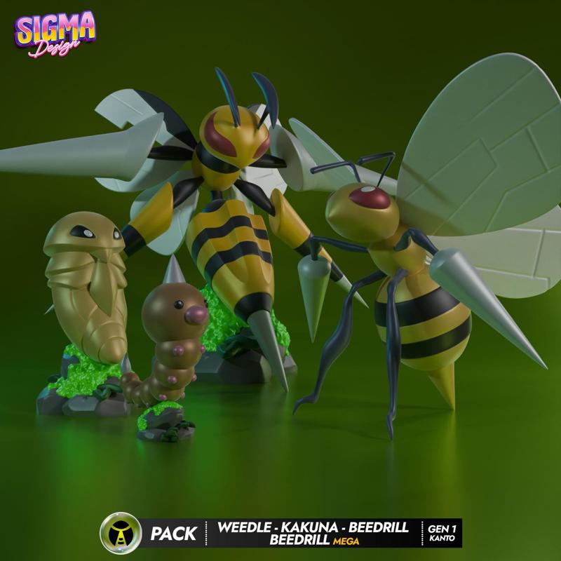 pack - weedle kakuna beedrill mega beedrill