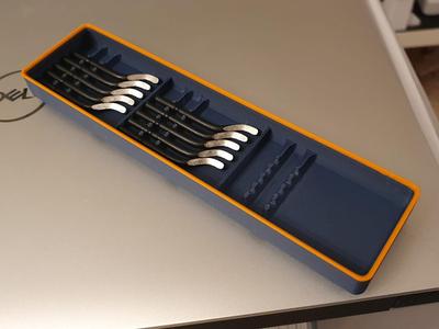 Gridfinity spare deburring blades tray