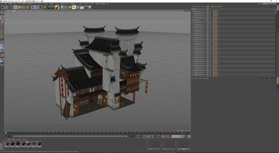 Chinese House 3D model Low-poly 3D model