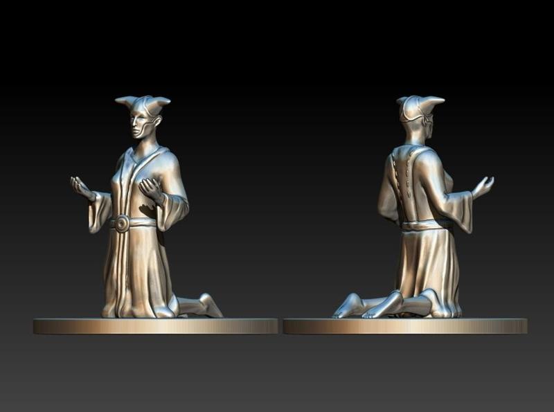 Devout Female Cultist miniatuer for dnd other tabletop games