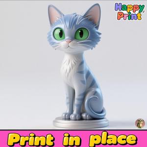 Blue cat sculpture