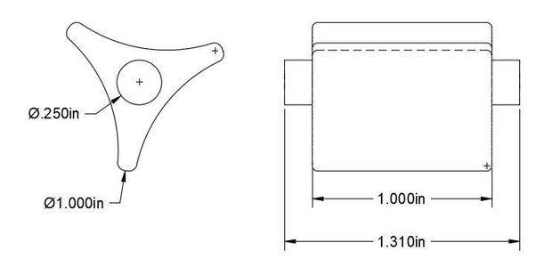 Tape dispenser spool axle 