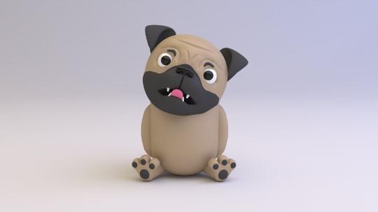 Cute Dog Stl File for 3D printers Dog STL model
