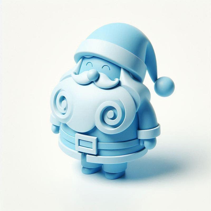 Ice Santa Claus: A Frosty Holiday Delight in 3D