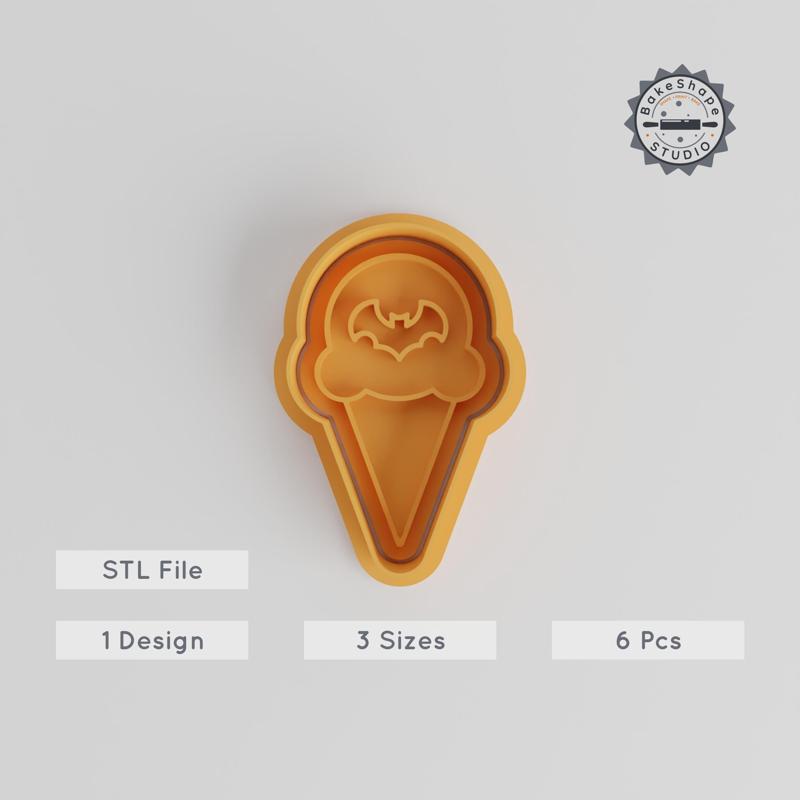 Halloween Food Shape Cutter & Stamp, Cookie Fondant Set, S/M/L, 6 Pieces, Spooky Snack Party Treats