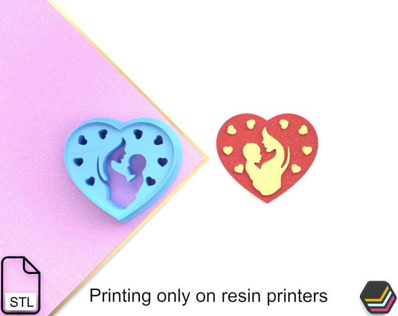 Polymer Clay Cutter MOTHER LOVE Clay Cutter for Resin Printing : 6 Sizes * 3 /File For Use In A 3D Printer Resin