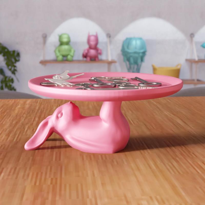 3D Cute Easter Bunny Bowl STL File - 338