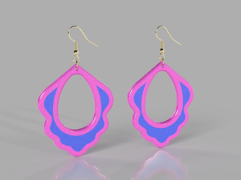 Modern Two-Tone Drop Earrings