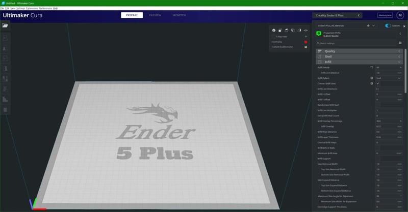 Ender 5 Plus Cura Platform