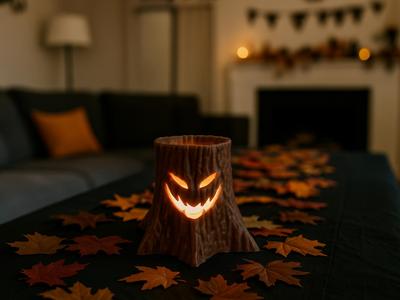 Halloween tree stump light