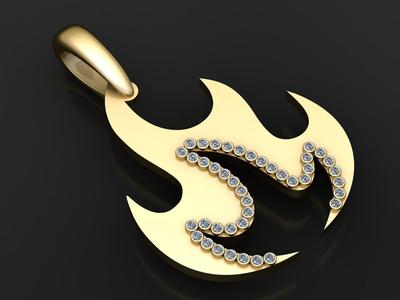FLAME FIRE PENDANT 3D PRINTABLE MODEL