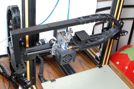 stevenfayers Creality CR-10 X-Axis cable drag chain bracket for Mciro-Swiss Direct Drive