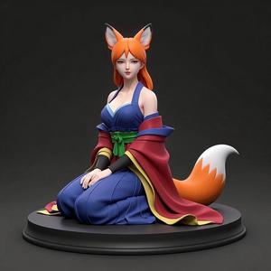 1447 COLORFUL Fox Spirit Woman in Pu Song Ling Style, magic, dragon, fantasy, wood, gnome, gorgon, warrior, wild, fox, monster, cat, dog, fair, witch, werewolf, horror, beast, gothic, troll