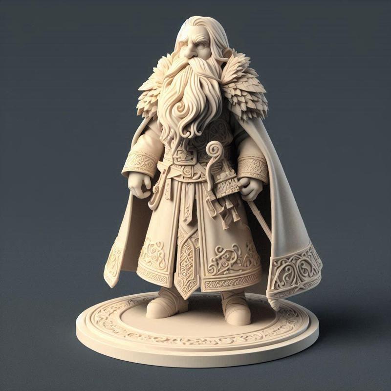 408 Fairy Tale Gnome - Full-Body Figurine on Base, model, 3d model, statue, 3d print, low poly, creature, sculpture, cat, fantasy, art, dragon, wood, base, sword, warrior, wild, dog