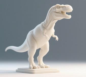 104 Minimalist Serious T-Rex - Ivory-Style Dinosaur Statue