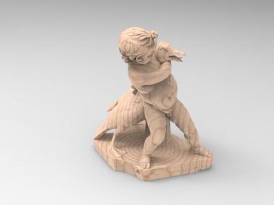 child with goose